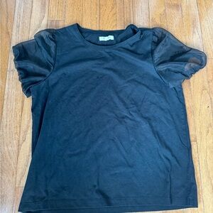 Madewell Black Sheer Sleeve Top